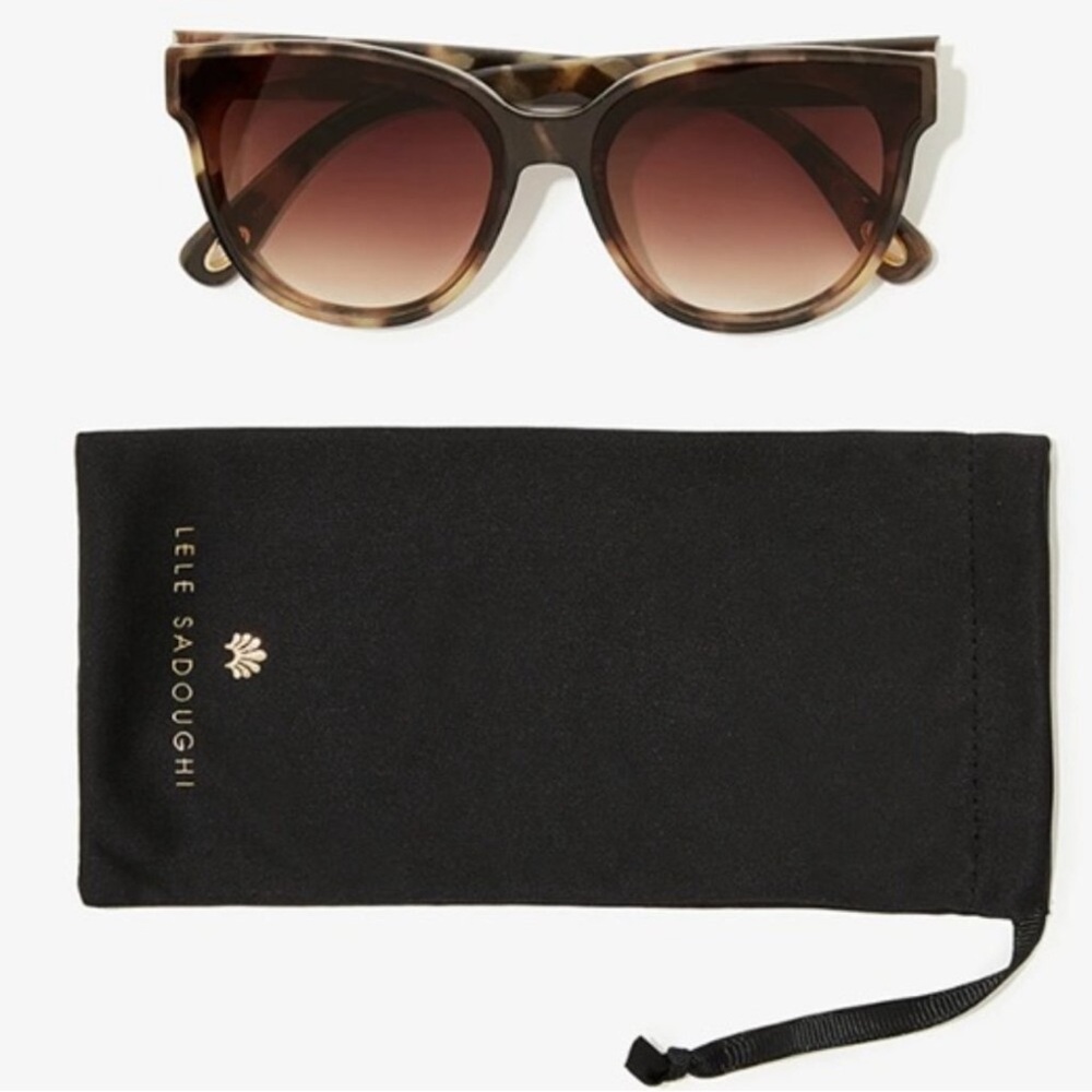 Lele Sadoughi Tortoiseshell Brooklyn Sunglasses 100% UVA/UVB Protection